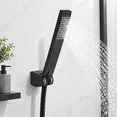Matte Black Square Handheld Shower Head with Hose and Adjustable Holder ...