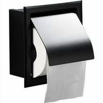 Matte Black Stainless Steel Recessed Toilet Roll Holder