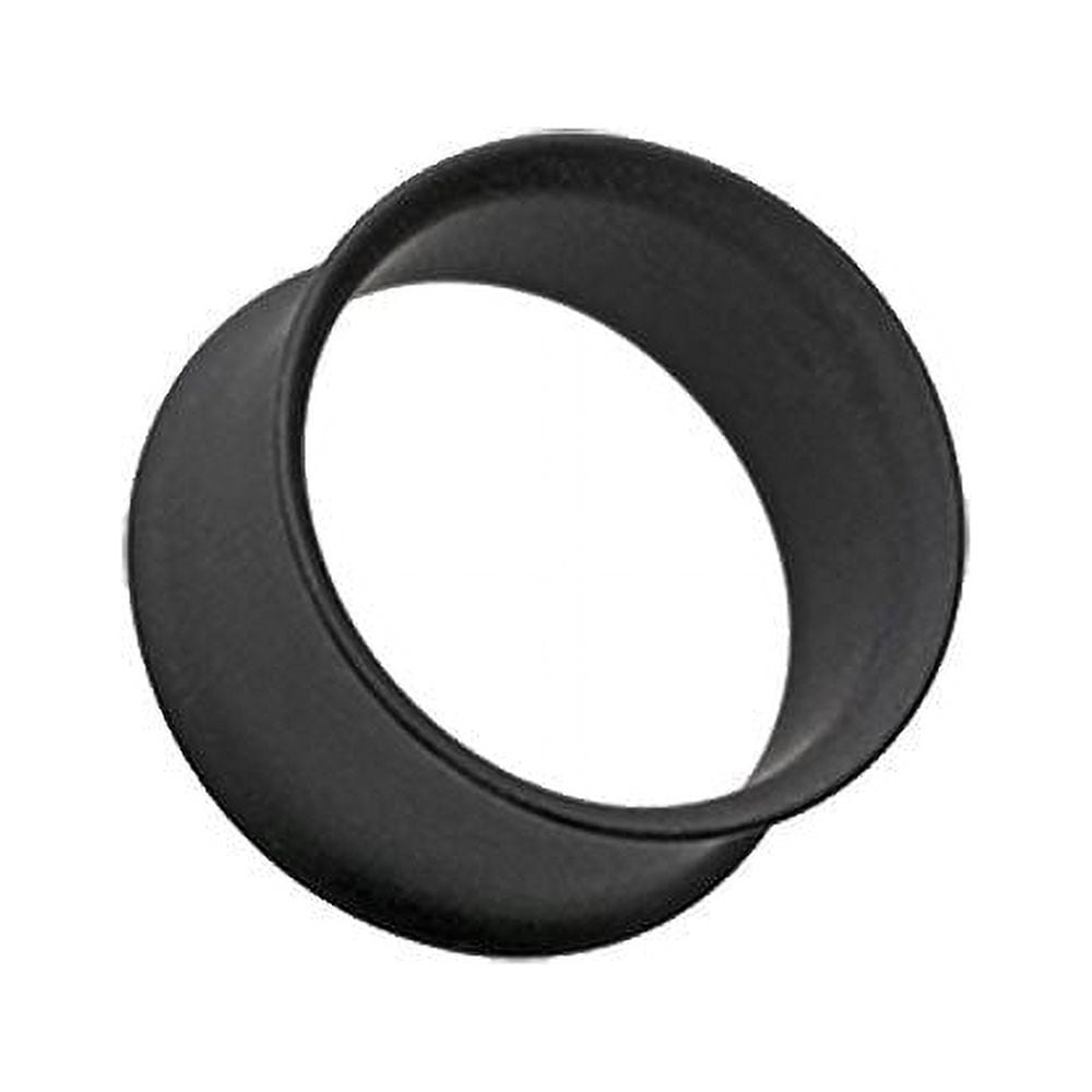 Matte Black Steel Double Flared Ear Gauge Tunnel Plug Earrings
