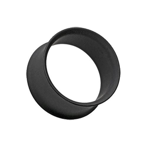 Matte Black Steel Double Flared Ear Gauge Tunnel Plug