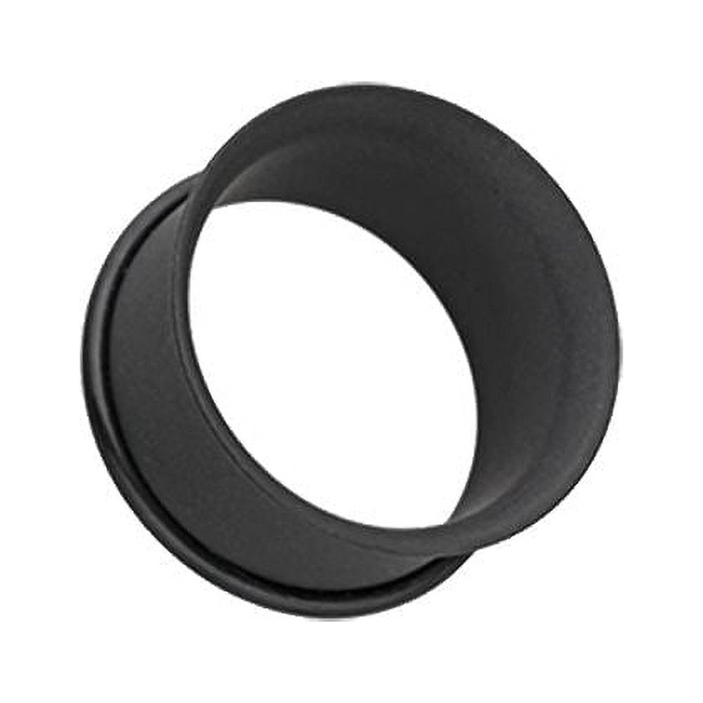Matte Black Steel Single Flared Ear Gauge Tunnel Plug