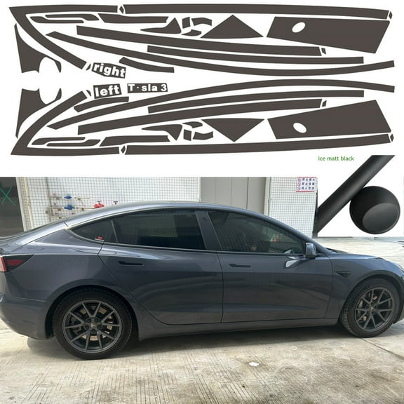 Matte Black Sticker Chrome Delete Window Trims For Tesla Model 3 2017-2025