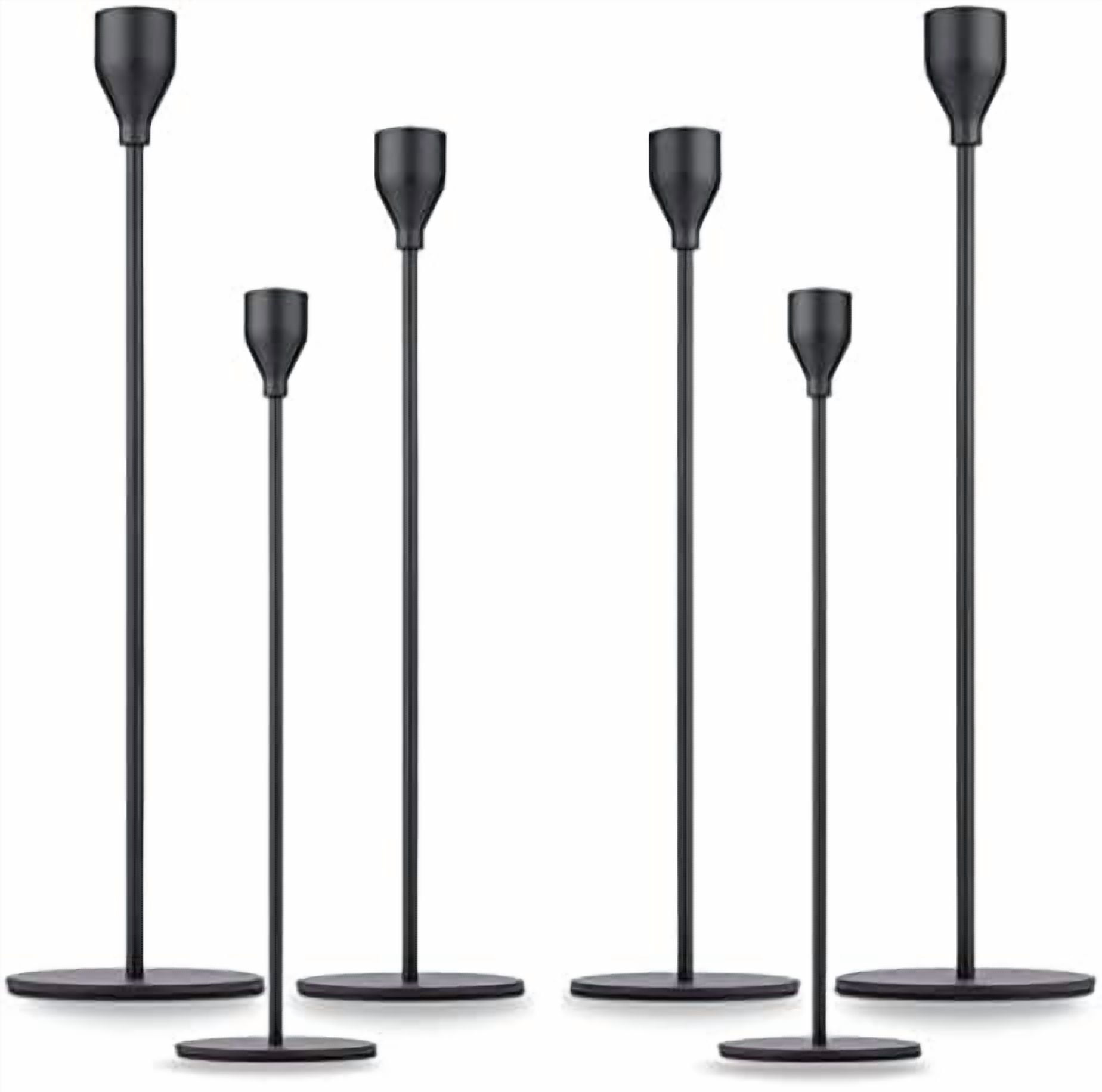 Matte Black Taper Candle Holder Set of 6, Tall Candlestick Holders ...