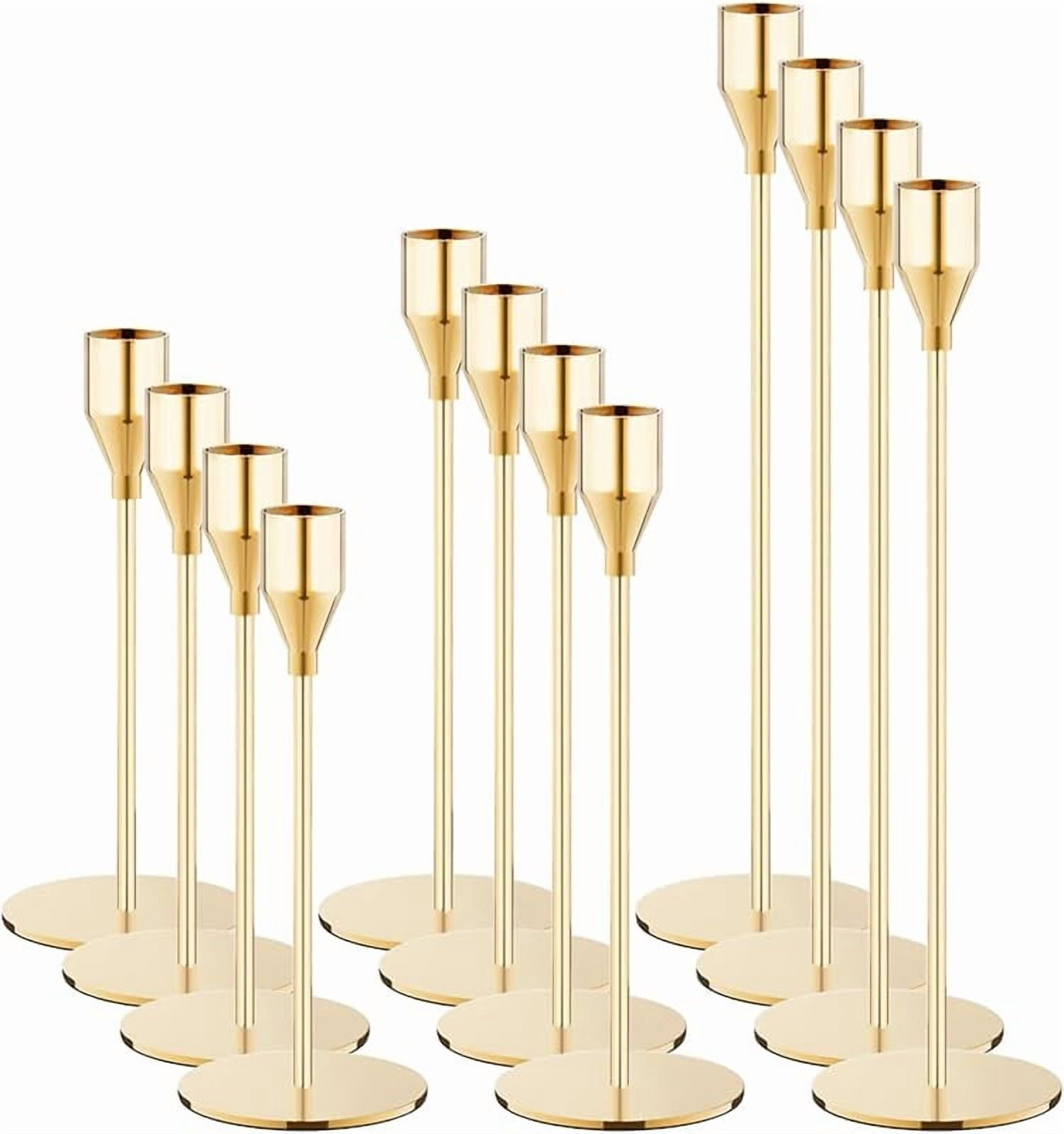 Matte Black Taper Candle Holders, Set of 3 Metal Candlestick Holders ...
