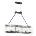 thumbnail image 1 of Matte Black Three Light Linear Chandelier from the Genry Collection, 1 of 5