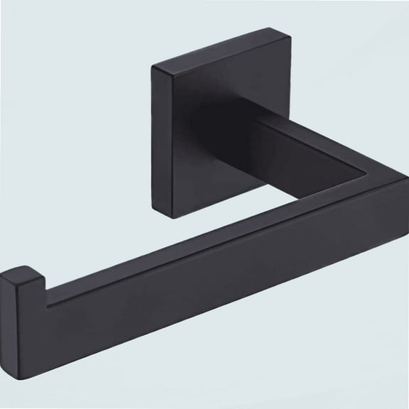 Matte Black Toilet Paper Holder Wall Mount Bathroom Toilet Paper Holder for Mega Rolls SUS304 Stainless Steel Matte Black, A2572DG-BK