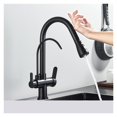 Matte Black Touch Kitchen Faucet With Pure Water Function Dual Handle