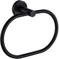thumbnail image 1 of Matte Black Towel Ring, Angled Stainless Steel Single Towel Rack, Wall Mounted Face Bathroom Towel Rack, 1 of 5