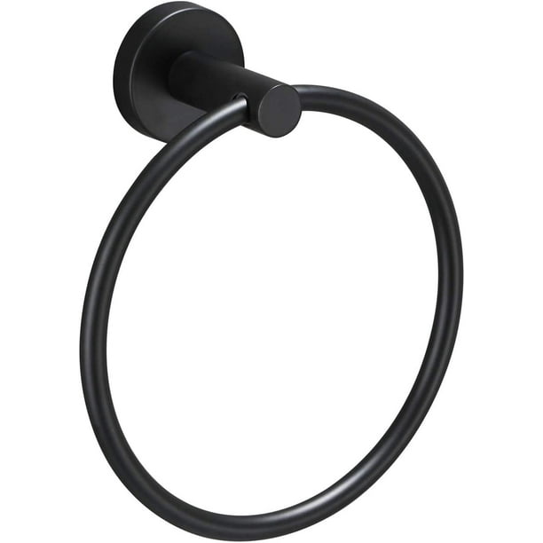Matte Black Towel Ring Wall Mount, Hand Towel Holder for Bathroom