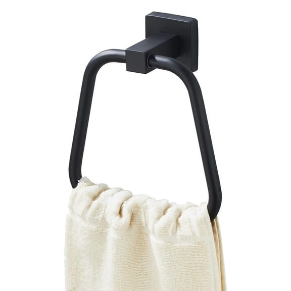 Matte Black Towel Ring for Bathroom, Kitchen Bath Towel Holder Hangers Wall Mount Heavy Duty Stainless Steel