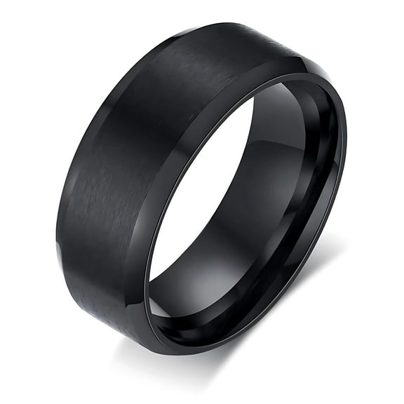 Matte Black Tungsten Carbide Wedding Band Ring Women Men 6mm or 8mm Ginger Lyne Collection