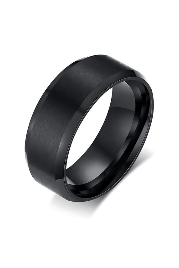 Matte Black Tungsten Carbide Wedding Band Ring Women Men 6mm or 8mm Ginger Lyne Collection