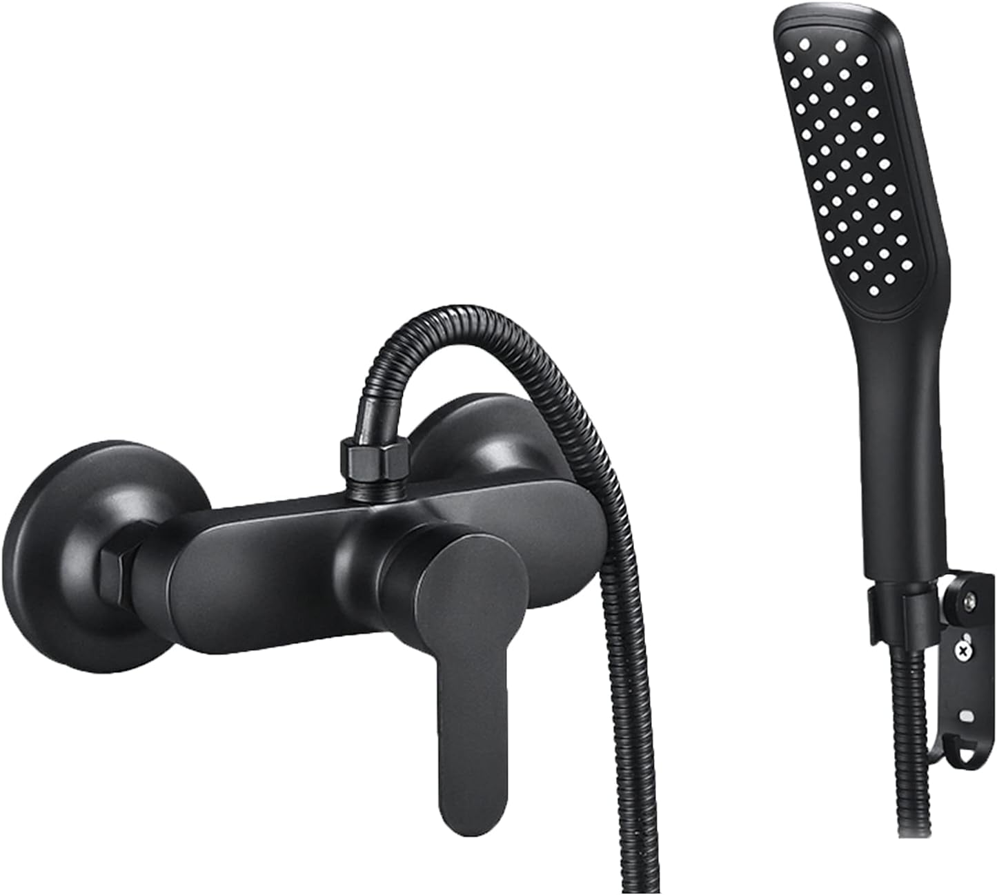 Matte Black Wall Mount Bathtub Faucet with Handheld Sprayer Stainless Steel SUS304 Single Handle Bathroom Tub Faucet Bath Shower Mixer Tap,Shower Faucet B3