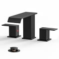 thumbnail image 1 of TVOFEK Waterfall Bathroom Faucet for 3 Hole, Black Bathroom Sink Faucets with Metal Pop Up Drain and Supply Hose for Vanity Restroom Lavatory, 1 of 14