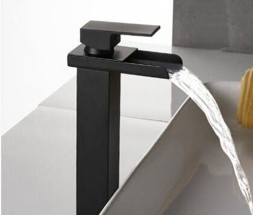 Matte Black Waterfall Single Lever hot Cold Basin Faucet Toilet Sink ...