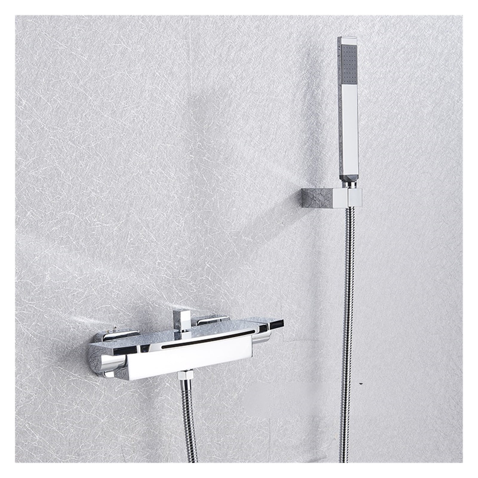 Matte Black Waterfall Spout Bathtub Faucet Hot and Cold Water Mixer Faucet Bathroom Faucets Wall-mounted Bathtub Mixers Taps