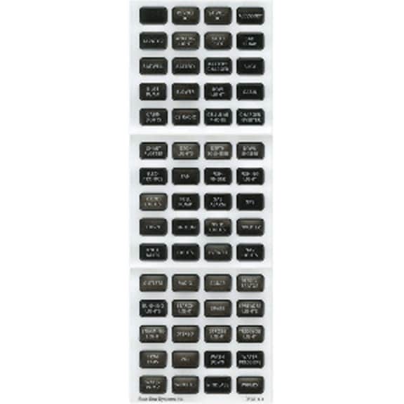 Matte Black Waterproof Small format Label Kit, Reinforced Material, Boat Accessories, 60 Count