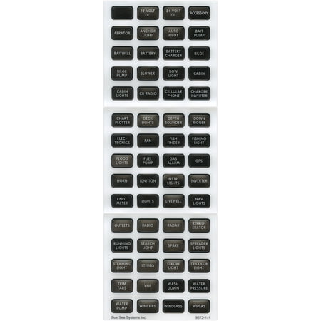 Matte Black Waterproof Small format Label Kit, Reinforced Material, Boat Accessories, 60 Count