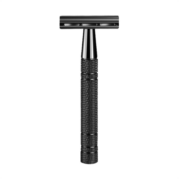Waysh Classic Wet Shave Safety Razor Kit with Stand & 20 Blades, Matte Black