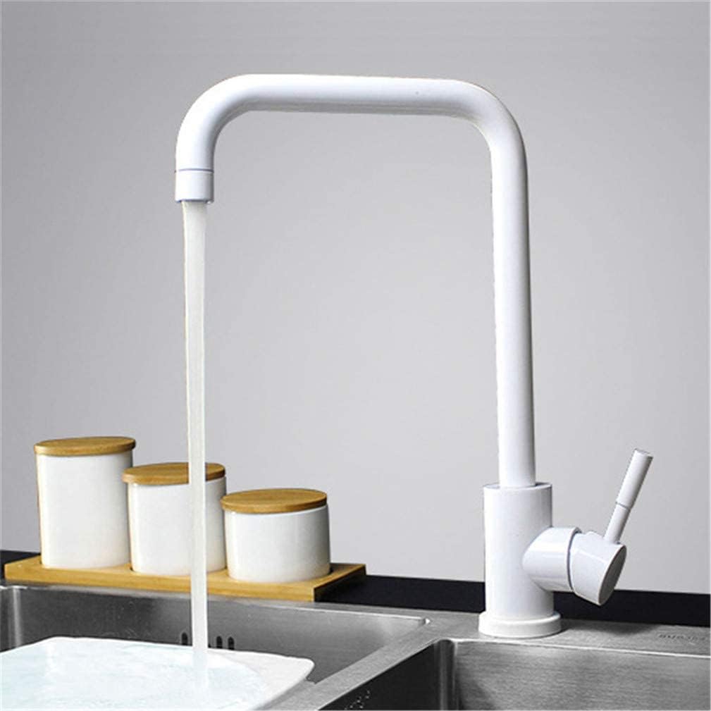 Matte Black/White Kitchen Sink Faucet Sus304 Stainless Steel 360