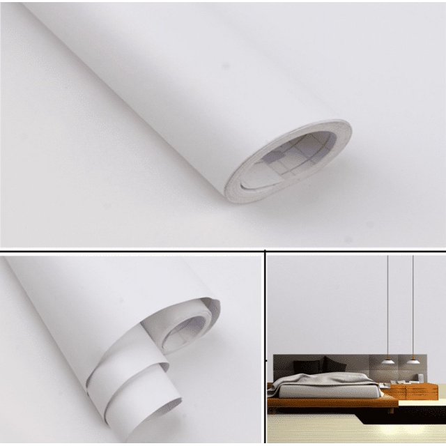 Matte Black/White Wallpaper Plain Black/White Wallpaper Vinyl Self