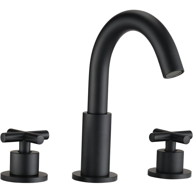 Matte Black Widespread 2 Handles High-Arc Bathroom Faucet - Walmart.com