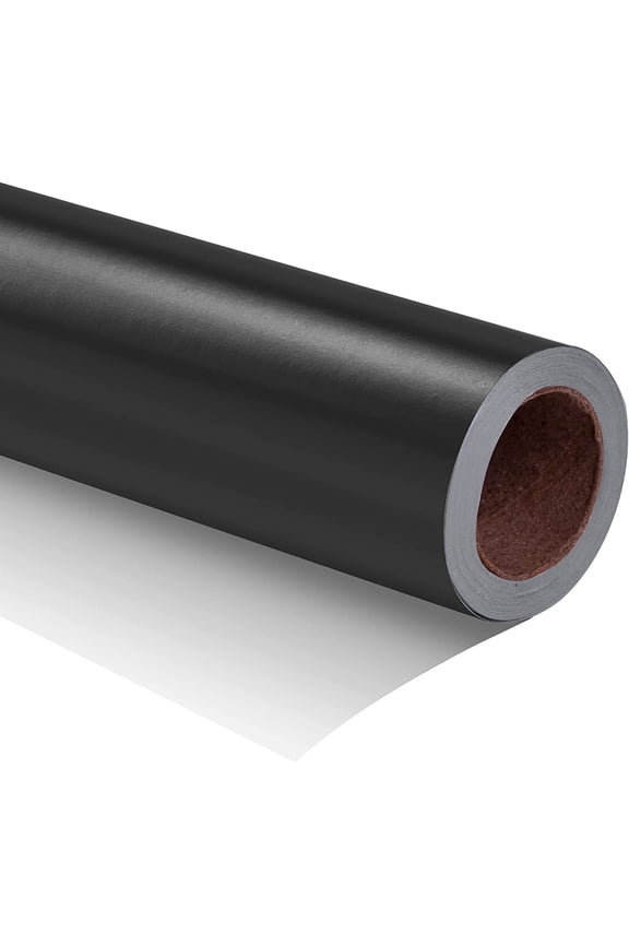 Matte Black Wrapping Paper - Solid Color Matte Gift Wrapping Paper Roll Perfect for Wedding, Birthday for Men, Christmas, Baby Shower, Graduation Gift, Father's Day Gifts - 17 Inch X 16.5 Feet