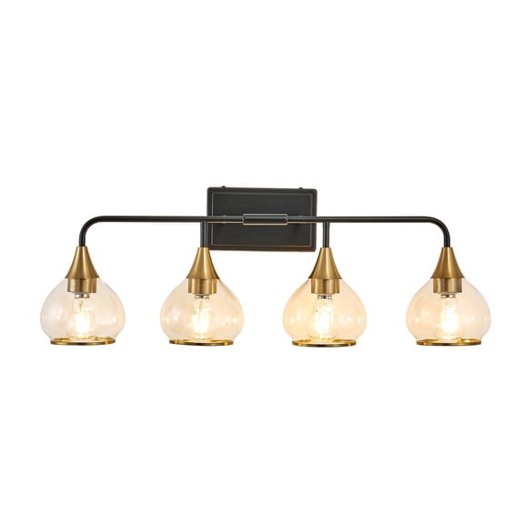 Matte Black and Gold bathroom Lights Fixtures over mirror for Ceiling for House Toilet, bathroom and bedroom vanity,Light Source Type E26*3