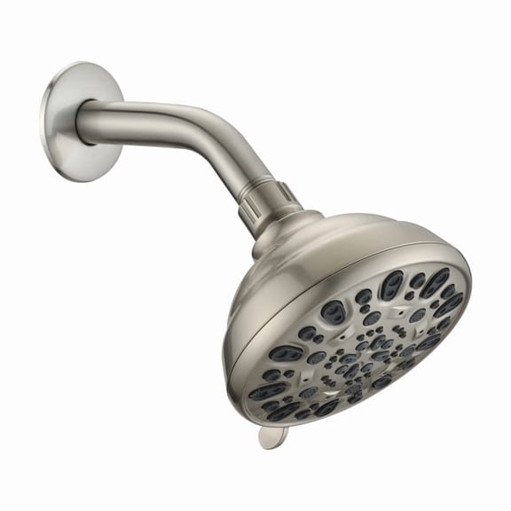 Matte Black high pressure 6-setting 4" shower head - Angle adjustable, clog-proof shower head