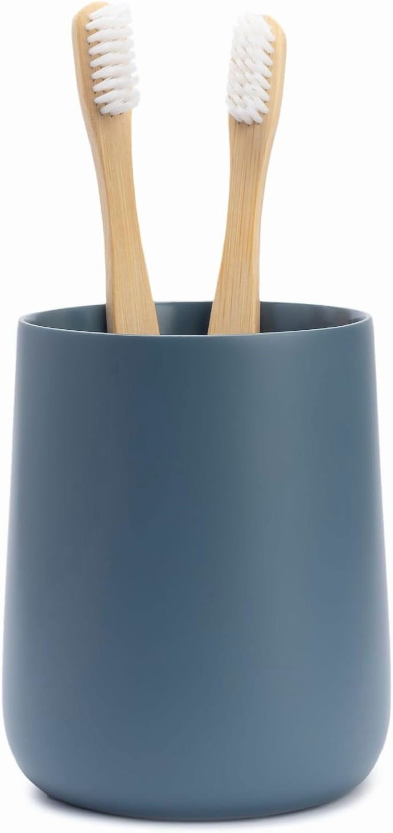 Matte Blue Toothbrush and Toothpaste Holder and Cup for Bathroom Vanity ...