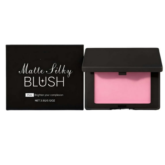 Matte Blush Powder Silky Smooth Long Lasting Blush for Cheeks, Peach Apricot Shade, Versatile for Contouring and Highlighting, Buildable Color, Easy to Blend, 3.5g