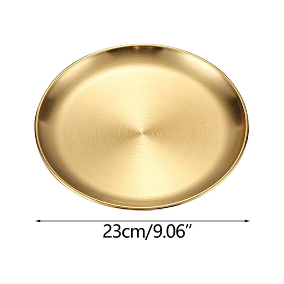 Matte Brushed Stainless Steel Dinner Plates - 4 Pack, Versatile BBQ Steak Pasta Dishes, Western Tableware for Home Restaurant Use, Stackable