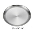 thumbnail image 1 of Matte Brushed Stainless Steel Dinner Plates - 4 Pack, Versatile BBQ Steak Pasta Dishes, Western Tableware for Home Restaurant Use, Stackable, 1 of 2