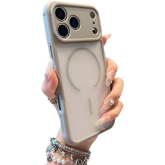 Matte Camera Len Protection Magnetic Phone Case for iPhone, Compatible with  (Gray,iPhone 16)