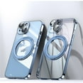 thumbnail image 1 of Matte Case for Apple iPhone 15 6.1 Inch,Decase Ultra Thin Mag Safe Magnetic Clear Phone Cover [Support Wireless Charging] With 360° Ring Kickstand Shockproof Shell,for iPhone 15 - Blue, 1 of 6
