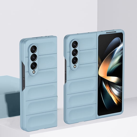Matte Case for Samsung Galaxy Z Fold 4, Luxury Ultra Slim Frosted PC Back with Shock-Absorbing Drop Protective Anti-falling Phone Case Cover for Samsung Galaxy Z Fold 4 5G, Skyblue
