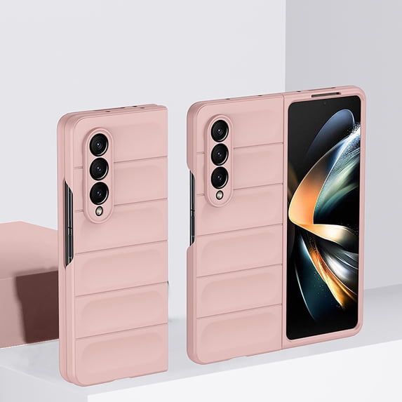 Matte Case for Samsung Galaxy Z Fold 4, Luxury Ultra Slim Frosted PC Back with Shock-Absorbing Drop Protective Anti-falling Phone Case Cover for Samsung Galaxy Z Fold 4 5G, Pink