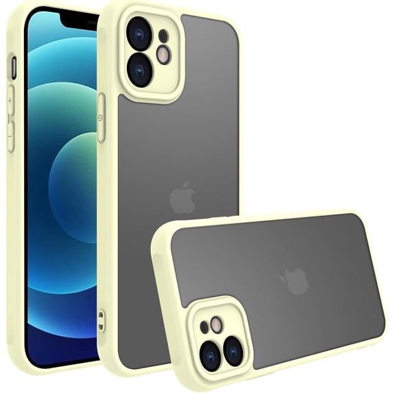 Matte Case for iPhone 12 Case,Shockproof Protective Hard Back Slim Case for iPhone Case 6.1 inch,Frosted Translucent Back Phone Cover, Anti-Fingerprint (White, iPhone 12)