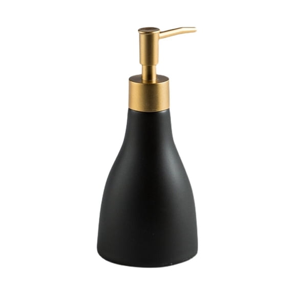 Matte Ceramic Soap Dispenser, Hand Soap Dispenser Bathroom, 280ml Porcelain Soap Dispenser with Matte Gold Pump, Dish Soap Dispenser for Kitchen, Bathroom