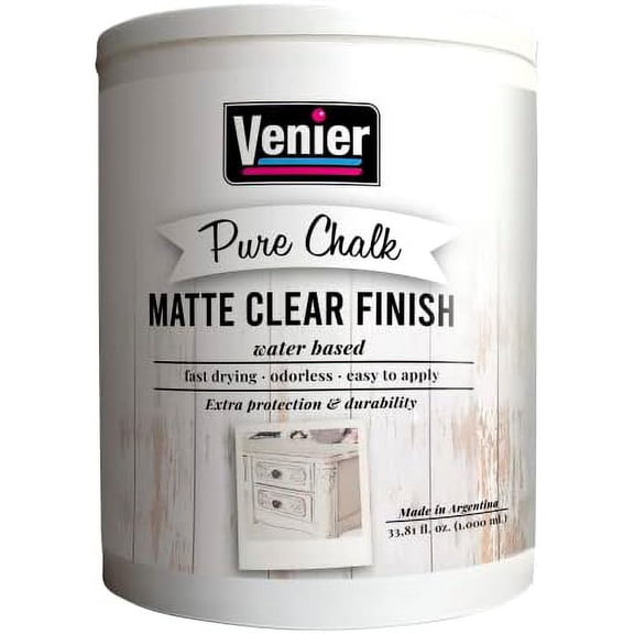 Matte Clear Finish - 33.81fl.oz. Protective Paint - Water Based Acrylic Top Coat sealer - Clear Matte Paint For Metal & Wood Furniture