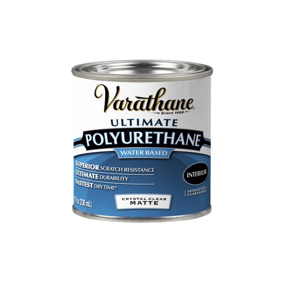 Matte Clear, Varathane Ultimate Polyurethane Water-Based-262075, Half Pint