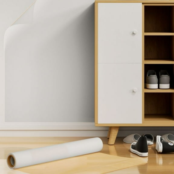 Matte Clear Wall Protector, Non Adhesive Static Cling Removable Contact Paper, Plastic Stickers for Kitchen & Office from Trash, Chair Back, Wallpaper, Furniture, Door Scratch, 17.7in x 32.8ft