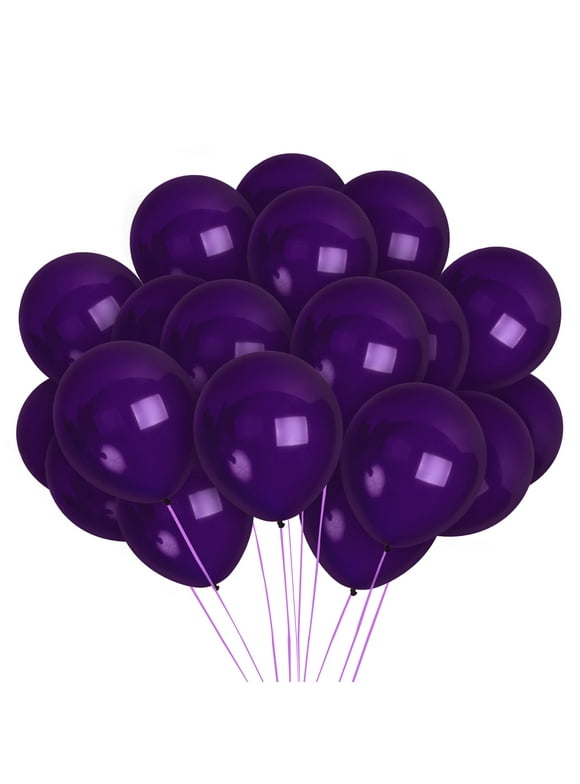 Matte Dark Purple Balloons - 12 Inch Latex Balloons - 36 Pack