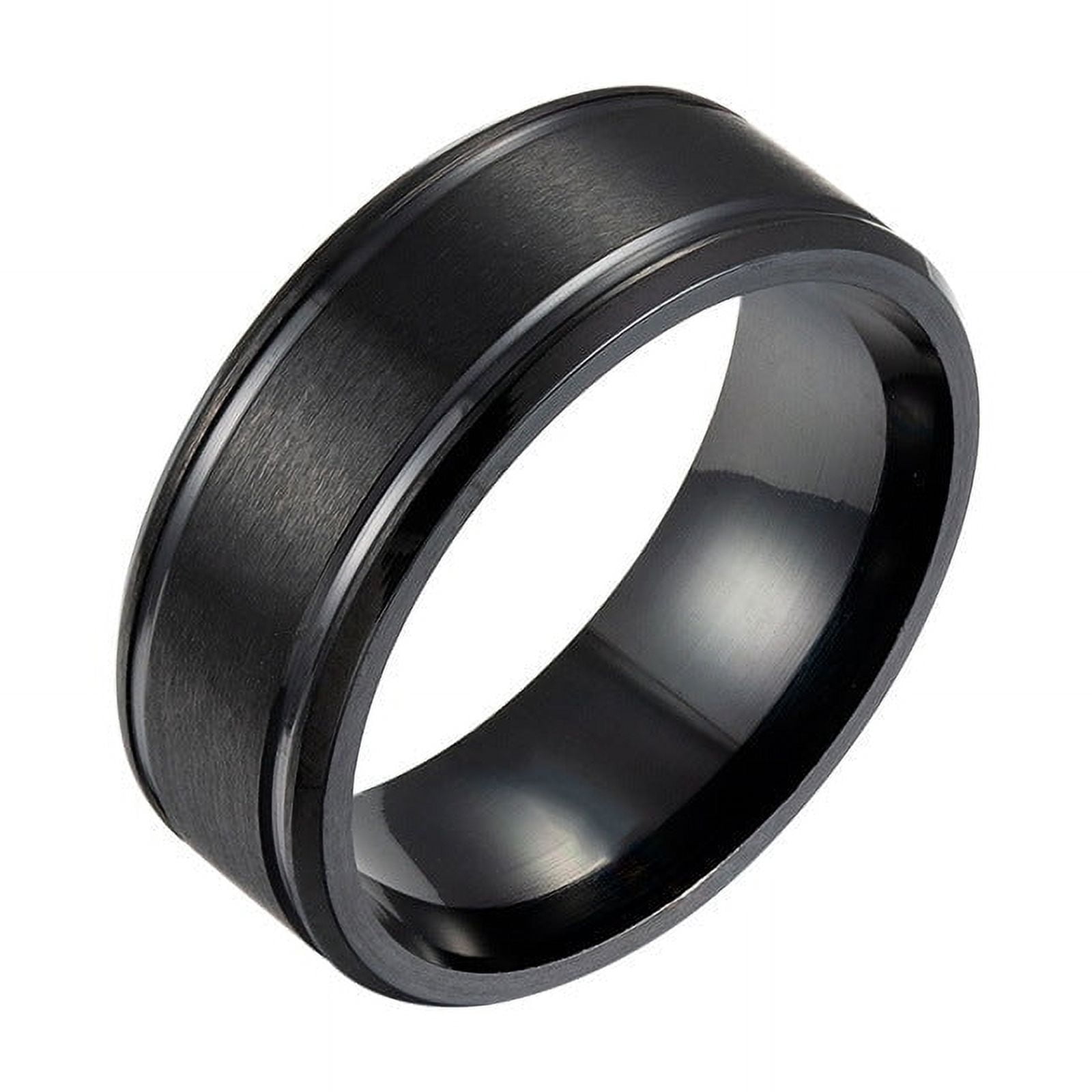 Matte Double Beveled Simple Men's Ring - Walmart.com