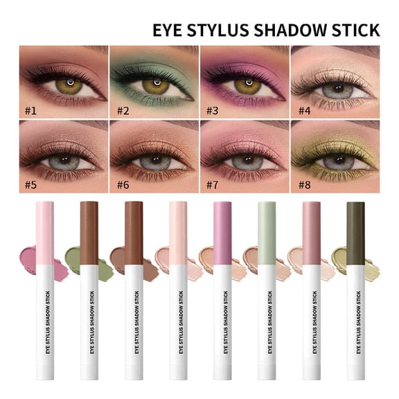 Matte Eyeshadow Stick, Cream Eye Shadow Long-Lasting Crease-Proof Eyeliner Pencil High Pigmented Neutral Highlighter Makeup Crayon, #01