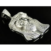 JEWELRY UNLIMITED Matte Finish Genuine Diamond Jesus Pendant 1.75 Inch