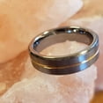 thumbnail image 1 of Matte Finish Gold IP Groove with Beveled Edge Tisten Ring, 1 of 2