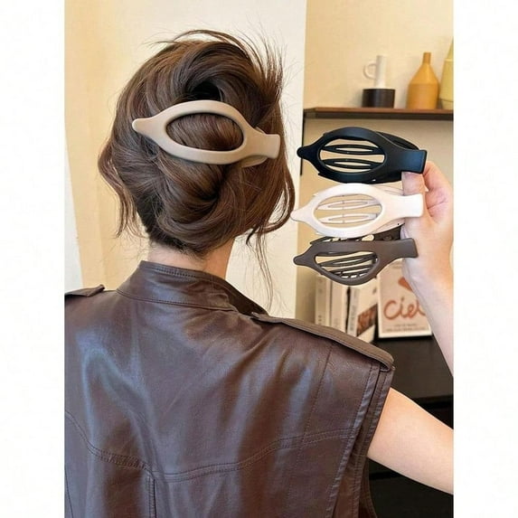 Matte Flat Hair Clips for Women - No-Slip Duckbill Claw Clips for Thick/Thin Hair (4Pcs 4.7", Multicolor)