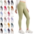 thumbnail image 1 of Matte Fleece Lined Leggings - Thermal Casual Lounge Workout Womens Yoga Full Length Pants Winter Warm Green L, 1 of 5