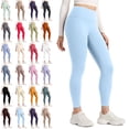 thumbnail image 1 of Matte Fleece Lined Leggings - Thermal Casual Lounge Workout Womens Yoga Full Length Pants Winter Warm Light Blue XXL, 1 of 5